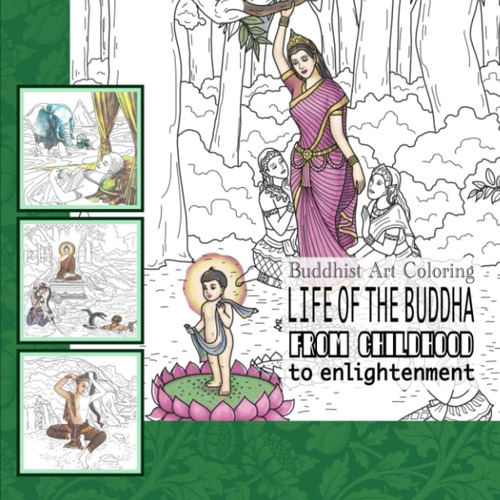 Libro Arte Budista Para Colorear | La Vida De Buda -inglés