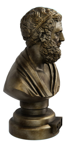 Estátua Busto Sófocles - Dramaturgo Grego Cor Cor Ouro Velho
