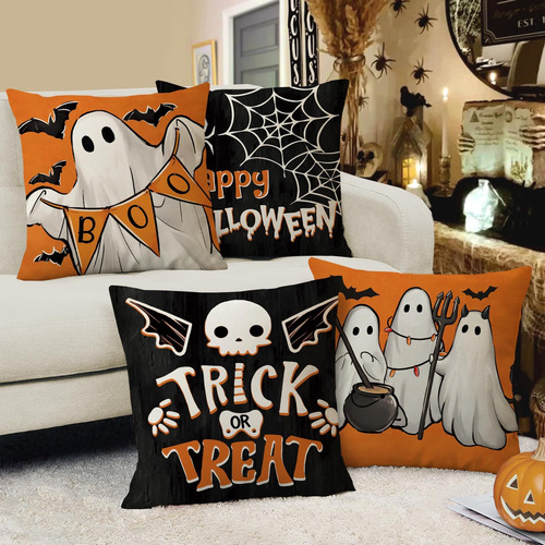 Fahrendom Halloween Decorative Throw Cubras De Almohada 18 X