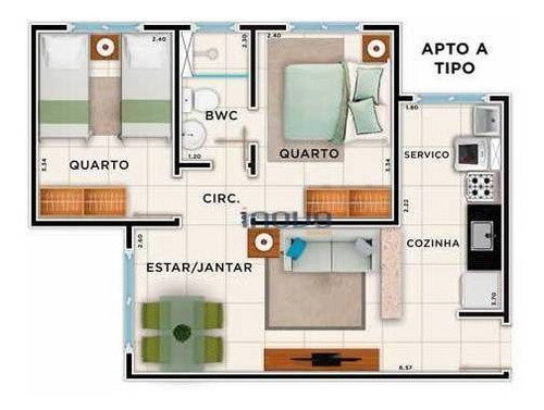 Apartamento Com 2 Dormitórios À Venda, 47 M² Por R$ 170.000,00 - Serrinha - Fortaleza/ce - Ap1065