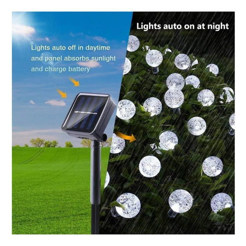 Wan 12 M Serie Navideña Solar Led Guirnalda De Luces Color