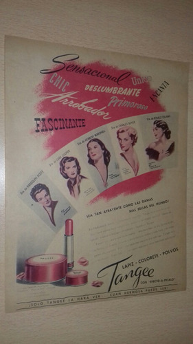 P182 Clipping Publicidad Lapiz Labial Tangee Año 1946