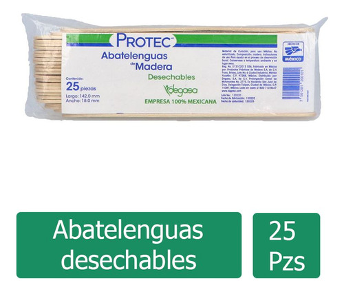 Abatelenguas Bolsa Con 25 Piezas