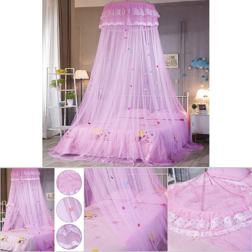 Cortina De Cama Con Mosquitera Redonda De Encaje Estilo Prin