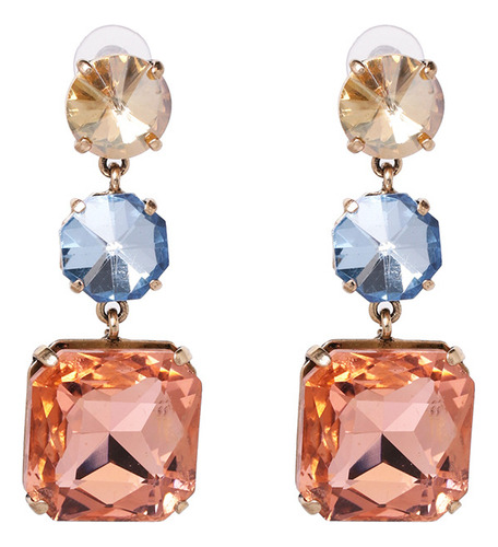 Aretes De Lujo Con Diamantes Incrustados De Aleación