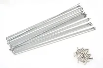 Comprar 36 Rayos Y Niples 2mm Bicicleta Plateados X Varias Medidas