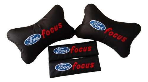 Combo Almohadas Apoya Cabeza Y Portacinturones Ford Focus 