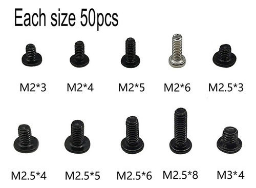. Kit Tornillos For Notebook M2 M2.5 M3 1000 Unidades