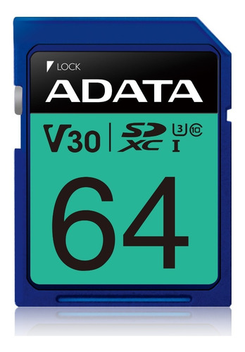 Imagen 2 de 2 de Memoria Sd Adata 64gb Premier Pro Graba Video En Ultrahd 4k