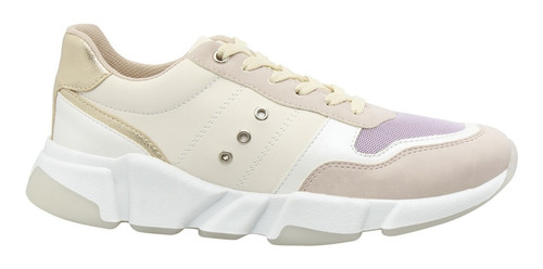 Tenis Para Mujer Hueso Y Blancos Modernos Casual Dama D´luca