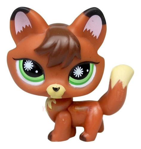 Littest Pet Shop Brown Fox Cat Dog Firefox Green Eye Lps #80