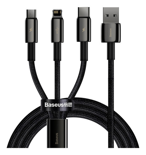 Cable 3en1 Microusb/ Usbc/ Lightning 1.5m Baseus 3,5a