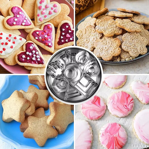 43pzs Moldes Cortadores Galletas Reposteria Acero Inoxidable