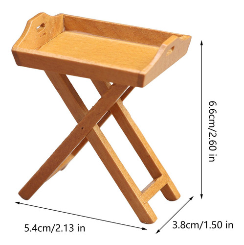 4 Modelo De Bandeja Para Casa De Muñecas 1:12, Marrón