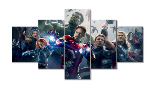 Cuadros Decorativos The Avengers  5 Piezas 134x72cm