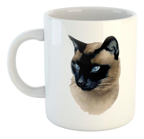 Taza De Ceramica Gato Siames Art Painting