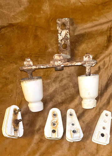 Aislante Eléctricos Porcelana Antiguos Lote De 6 Aislantes