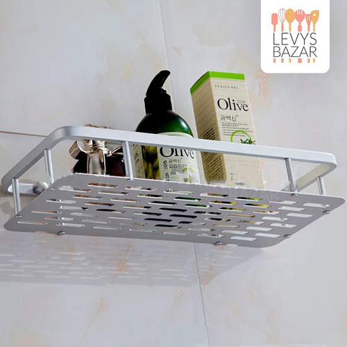 Imagen 5 de 10 de Pack X2 Estante Rectangular Ducha Baño Acero Inox C/ Baranda