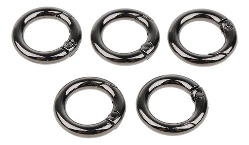 2 X 5 Unids Mosquetones Primavera Keyring Hebillas Negro 10