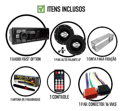 Kit Auto Radio Bt +par Falante Vw Up Parati Voyage