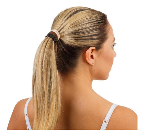 Elástico Para Cabelo Ricca 3mm Com 10 Unidades Sem Metal 892