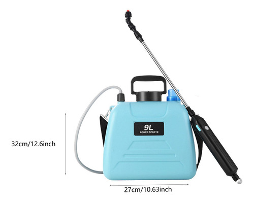 Gardinador Eléctrico De Jardín Con Botella 9l Azul 27x32cm