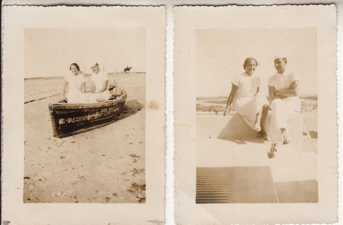 1937 Dos Fotografias En Balneario La Paloma De Rocha 