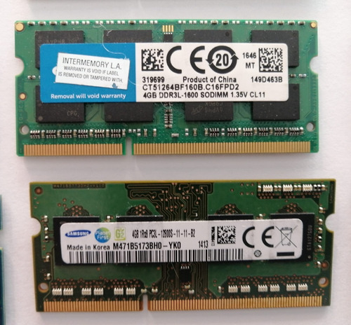 Memoria Ram Ddr3  De 4gbs  Para Portatil Pc3l 12800s