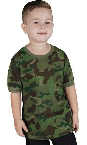 Camiseta Infantil Camuflada T-shirt Soldier Kids Bélica