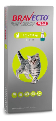 Bravecto Gato Pipeta 1.2 A 2.8 Kg Pethome