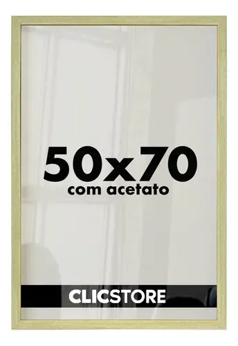 Moldura 50x70 Acetato Quadros Poster Foto Quarto Casa Parede Cor Carvalho