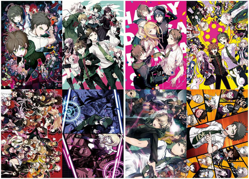 Paquete 8 Afiches Poster Danganronpa  Anime 28x42cm