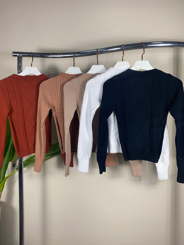 Cropped Elegante Tricot Modal Tendência Inverno Chique