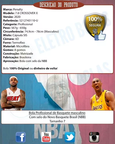 Bola Profissional microfibra Basquete 7.8 - Batbola