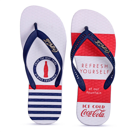 Kit 2 Pares Chinelo Coca Cola Bottle Circle Masculino