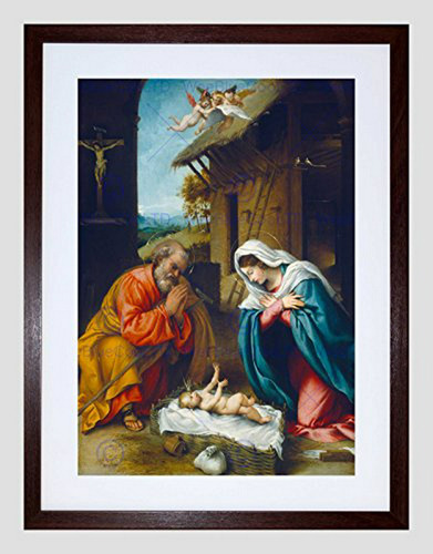 Lorenzo Lotto Italiano Natividad Framed Art Print Picture B1