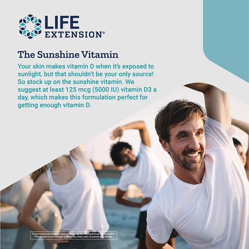 Imagen 4 de 6 de Vitamina D3 5.000 Ui Life Extension
