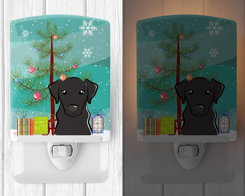 Luz Nocturna De Cerámica Para Árbol De Navidad Y Labrador Ne