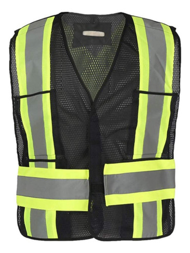 Chaleco Seguridad Raya Reflectante Hi-vis Negro Punto Ropa