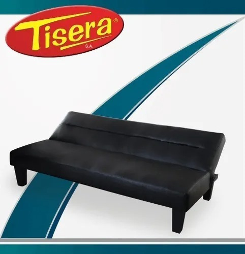 Imagen 2 de 3 de Sillon Sofa Cama Napa Cuero Negro Tisera Reclinable Sof-10