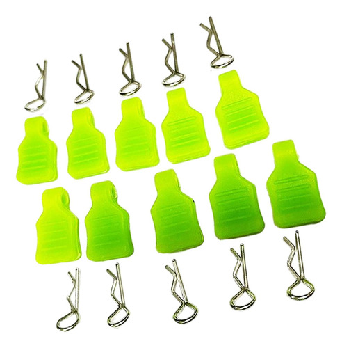 10 Piezas Rc Body Clips R Pins Con 10 Pull Tab Para Verde