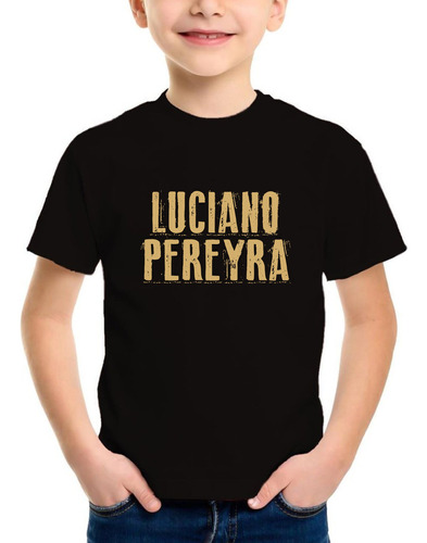 Remera Negra Niño Algodón Personalizada Luciano Pereyra