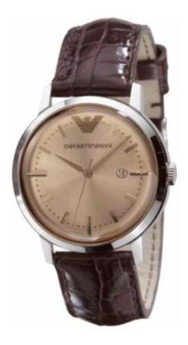 Relogio Emporio Armani Original Feminino Couro Marrom Fino