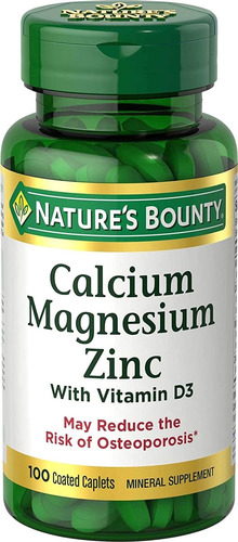 Calcio Magnesio Y Zinc Nature's Bounty 100 Comprimidos