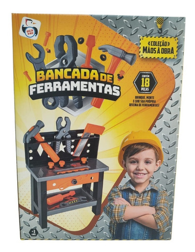Kit Ferramentas Com Bancada E Furadeira Elétrica Infantil
