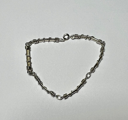 J R Joalheiro Pulseira Trançada De Prata Com Banho De Ródio