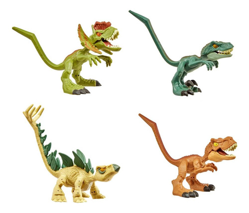 Jurassic World Bendy Biters Mini Figura 4 -paquete - Stegosa