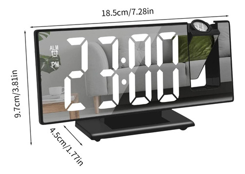 Reloj Digital Con Pantalla Grande Proyección De Techo De Rel