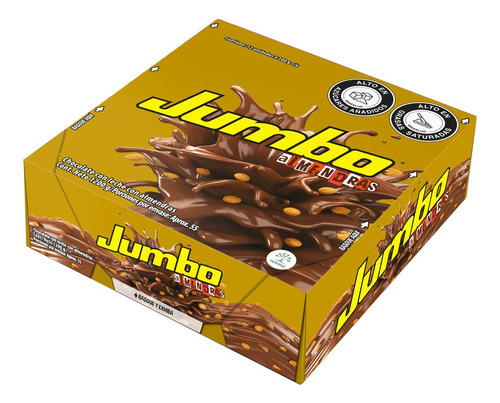 Chocolatina Jumbo Almendra Plegadiza X 12 Unidades X 100 Gr