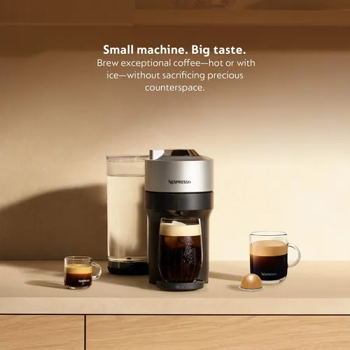 Nespresso Vertuo Pop Deluxe Máquina De Café Plateada
